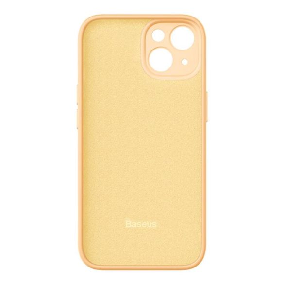 Baseus Liquid Silica iPhone 14  Tok, üvegfólia és tisztító készlet (sárga)