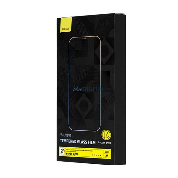 2x Baseus Crystal edzett üveg 0.3mmiPhone X/XS