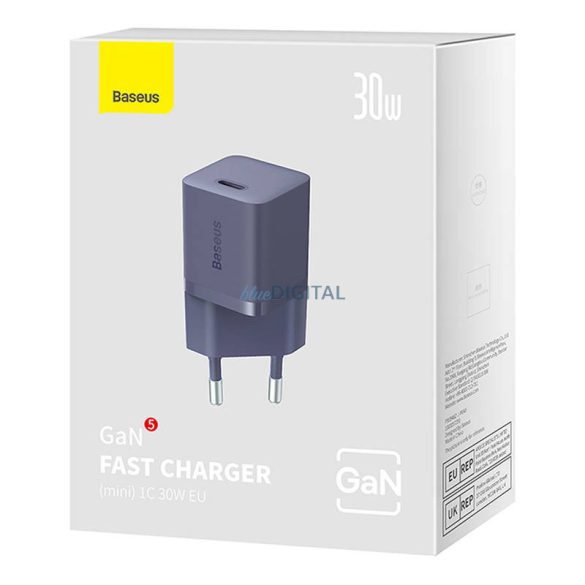 Mini fali töltő Baseus GaN5 30W (lila)