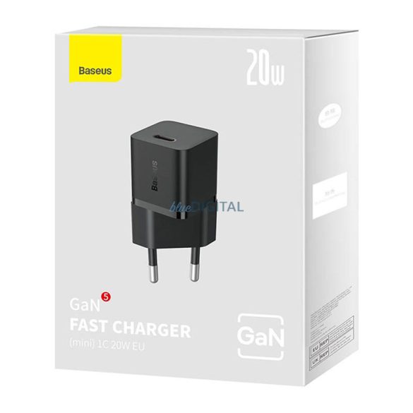 Mini fali töltő Baseus GaN5 20W (fekete)