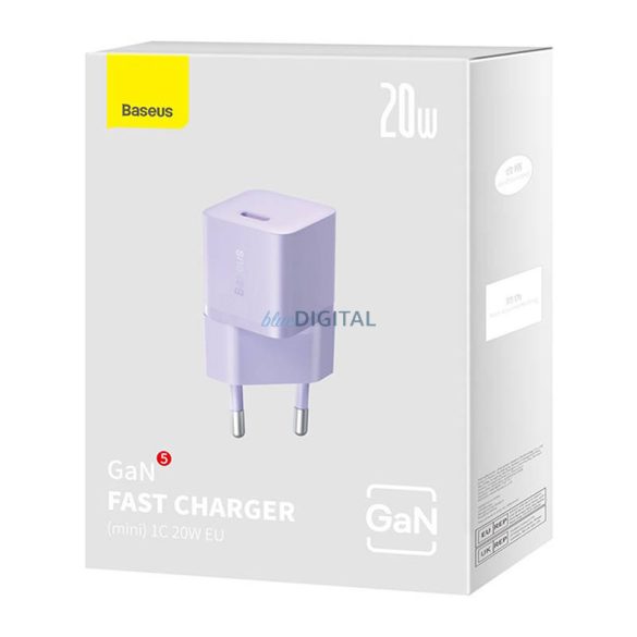 Mini fali töltő Baseus GaN5 20W (lila)