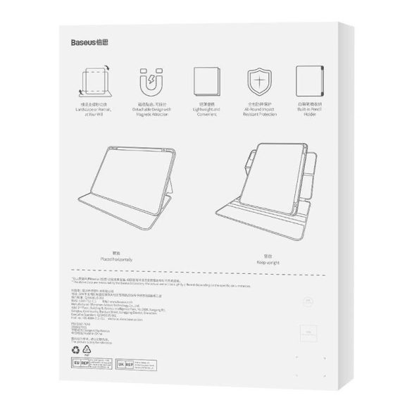 Baseus Minimalist iPad PRO 11"/Pad Air4/Air5 10.9" Mágneses tok (világosszürke)