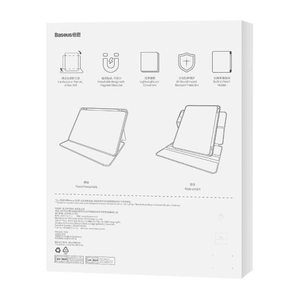 Baseus Minimalist iPad 10 10. 9" Mágneses tok (szürke)