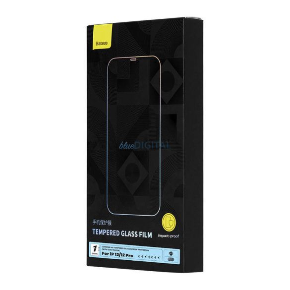 Edzett üveg Baseus 0.4mm iPhone 12/12 Pro + tisztító készlet