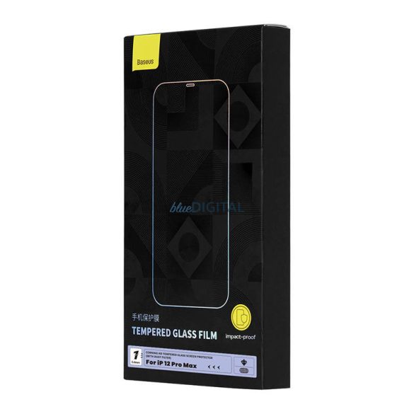 Edzett üveg Baseus 0.4mm iPhone 12 Pro MAX + tisztító készlet