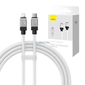 Gyorstöltő kábel Baseus USB-C a Coolplay Series 1m, 20W (fehér)