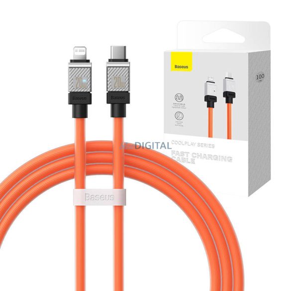 Gyorstöltő kábel Baseus USB-C a Coolplay Series 1m, 20W (narancssárga)