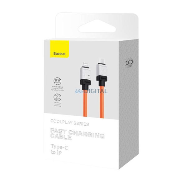 Gyorstöltő kábel Baseus USB-C a Coolplay Series 1m, 20W (narancssárga)