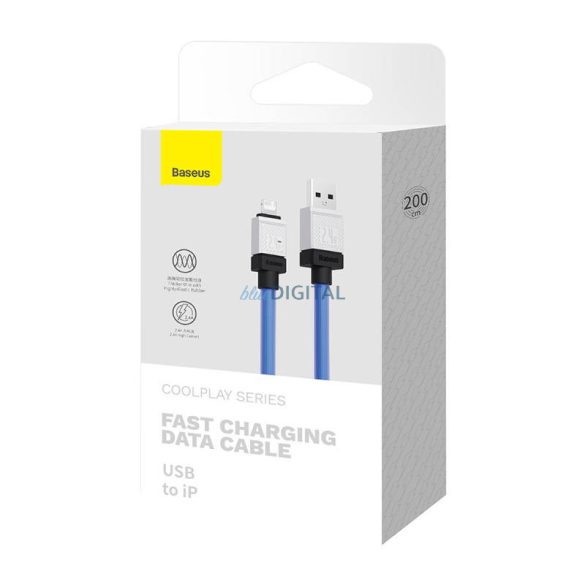 Gyorstöltő kábel Baseus USB-A Lightning CoolPlay Series 2m, 2.4A (kék)
