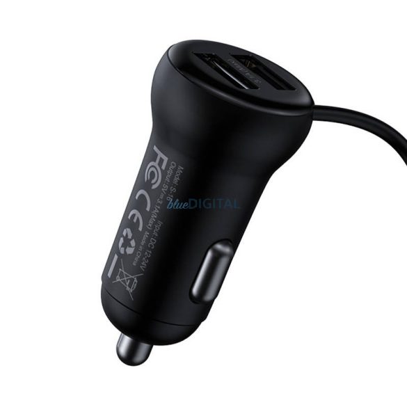 Autós Bluetooth MP3 lejátszó + töltő Baseus T alakú S-16 fekete OS