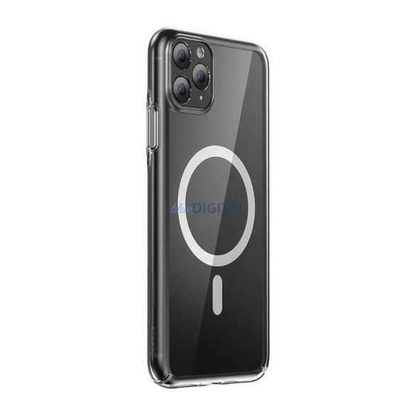 Telefon tok Baseus Magnetic átlátszó iPhone 11 Pro Max (átlátszó)teljesen edzett üvegből készült képernyővédő és tisztító készlet