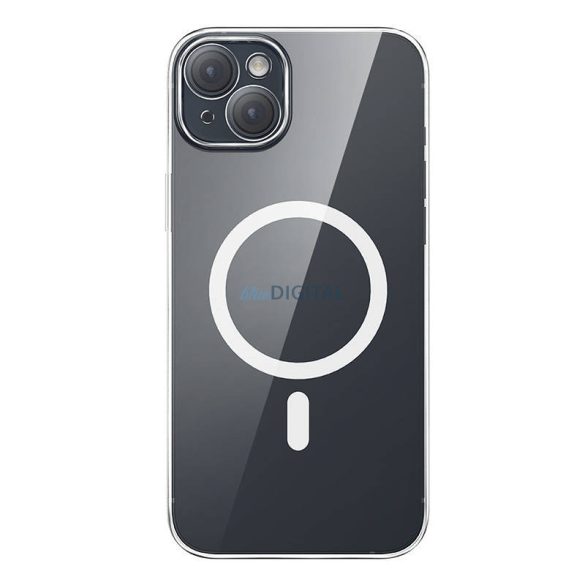 Baseus Crystal Mágneses telefontok iPhone 13 telefonhoz (Átlátszó), Edzett üveg képernyővédő fóliával és Tisztítókészlettel