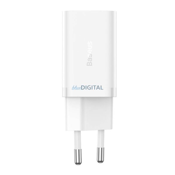 Fali töltő Baseus GaN5 40W, 2x USB C (fehér)