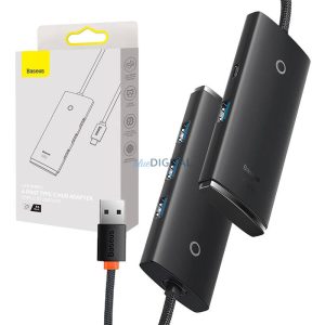 HUB adapter 4 portos USB-C Baseus OS-Lite 25cm (fekete)