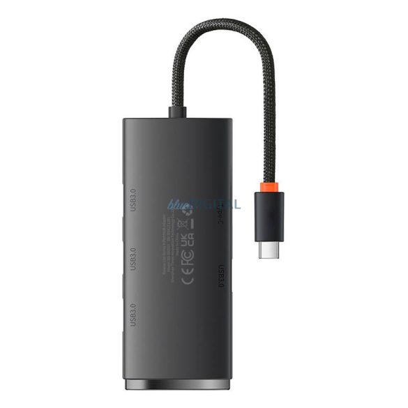 HUB adapter 4 portos USB-C Baseus OS-Lite 25cm (fekete)