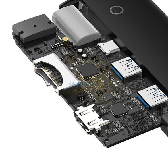 Hub Baseus OS Lite 6 portos (Type-C HDMI+USB3.0*2+PD+SD/TF) (fekete)
