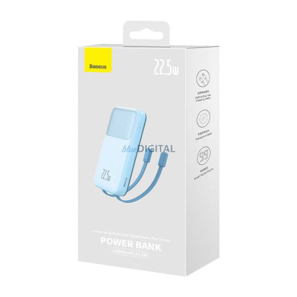 Powerbank Baseus CometUSB USB-C kábelre, 10000mAh, 22.5W (kék)