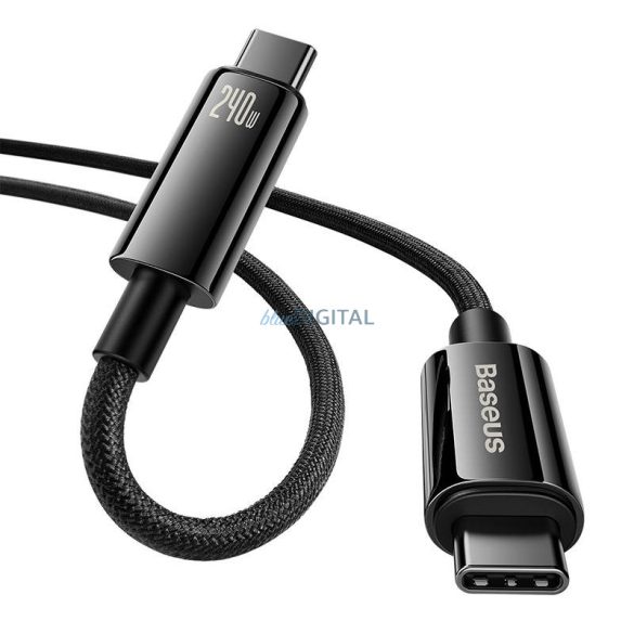 USB-C USB-C kábel Baseus Tungsten arany 240W 1m (fekete)