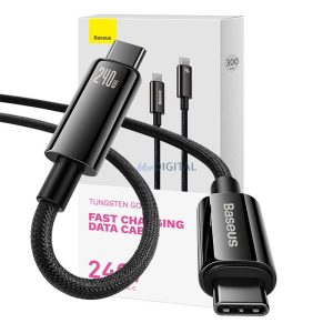 USB-C USB-C kábel Baseus Tungsten arany 240W 3m (fekete)