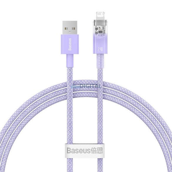 Gyorstöltő kábel Baseus USB-A Lightning Explorer Series 1m 2.4A (lila)