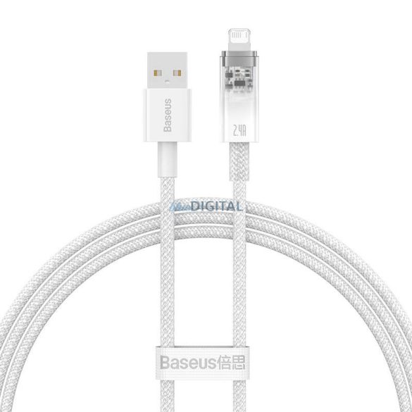 Gyors töltőkábel Baseus Explorer USB Lightning 2.4A 1M (fehér)