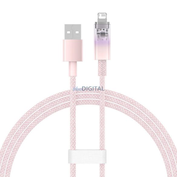 Gyorstöltő kábel Baseus USB-A Lightning Explorer Series 1m, 2,4A (rózsaszín)