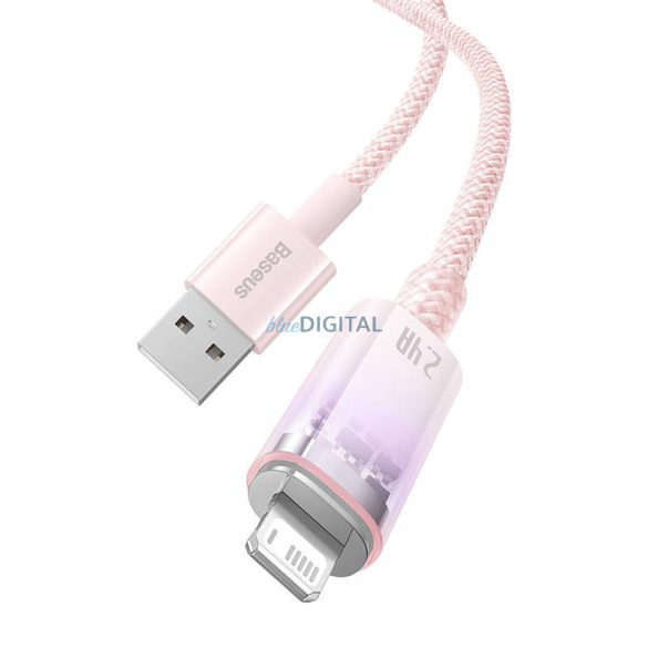 Gyorstöltő kábel Baseus USB-A Lightning Explorer Series 1m, 2,4A (rózsaszín)