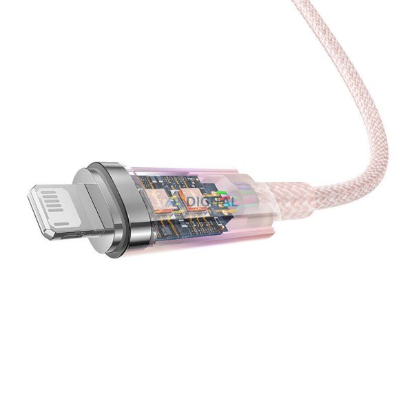 Gyorstöltő kábel Baseus USB-A Lightning Explorer Series 1m, 2,4A (rózsaszín)