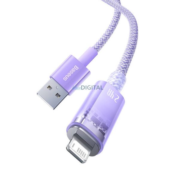Gyorstöltő kábel Baseus USB-A Lightning Explorer Series 2m, 2.4A (lila)