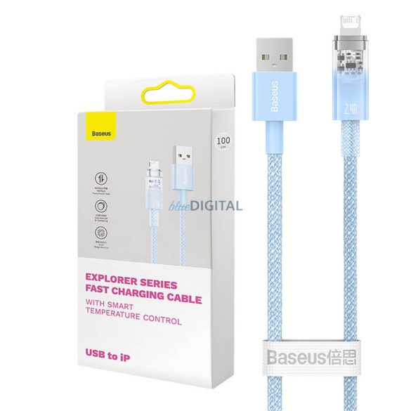 Gyorstöltő kábel Baseus USB-A Lightning Explorer Series 2m, 2.4A (kék)