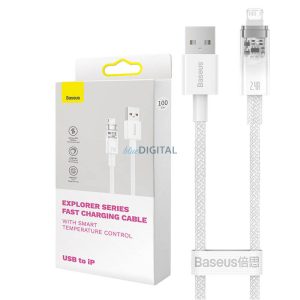 Gyorstöltő kábel Baseus USB-A Lightning Explorer Series 2m, 2.4A (fehér)