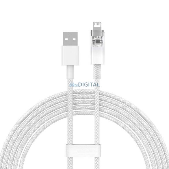 Gyorstöltő kábel Baseus USB-A Lightning Explorer Series 2m, 2.4A (fehér)