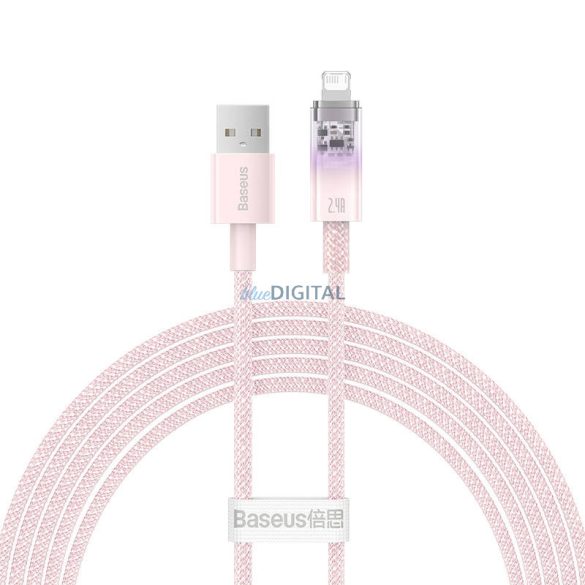 Gyorstöltő kábel Baseus USB-A Lightning Explorer Series 2m, 2.4A (rózsaszín)