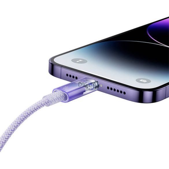 Gyorstöltő kábel Baseus USB-C Lightning Explorer Series 1m, 20W (lila)