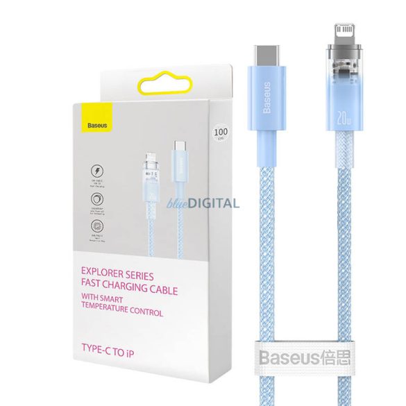 Gyorstöltő kábel Baseus USB-C Lightning Explorer Series 1m, 20W (kék)