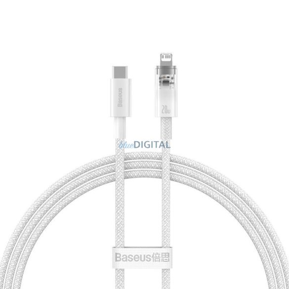 Gyorstöltő kábel Baseus USB-C Lightning Explorer Series 1m, 20W (fehér)