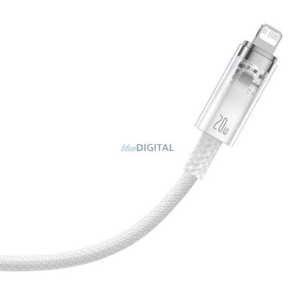 Gyorstöltő kábel Baseus USB-C Lightning Explorer Series 1m, 20W (fehér)