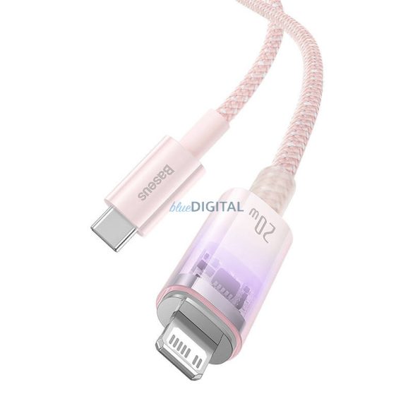 Gyorstöltő kábel Baseus USB-C Lightning Explorer Series 1m, 20W (rózsaszín)