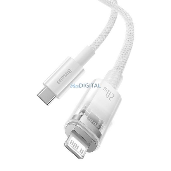 Gyorstöltő kábel Baseus USB-C Lightning Explorer Series 2m, 20W (fehér)