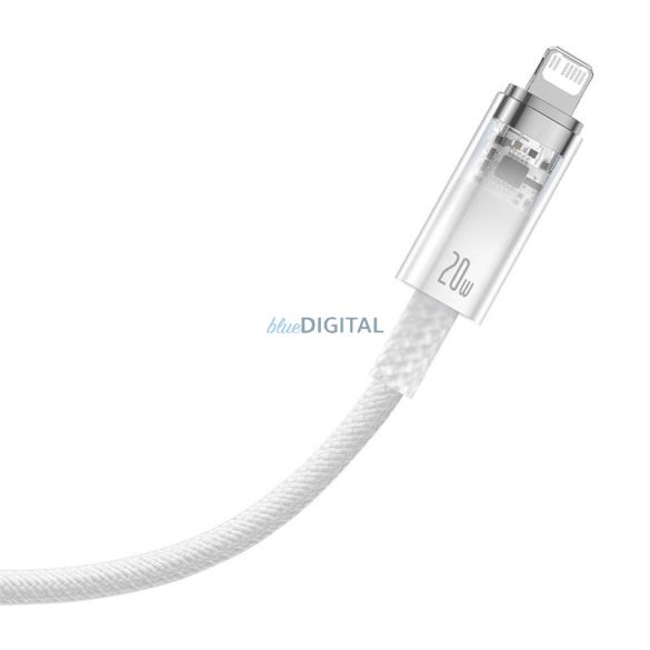 Gyorstöltő kábel Baseus USB-C Lightning Explorer Series 2m, 20W (fehér)