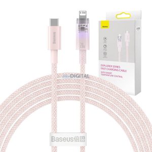 Gyorstöltő kábel Baseus USB-A Lightning Explorer Series 2m 20W (rózsaszín)