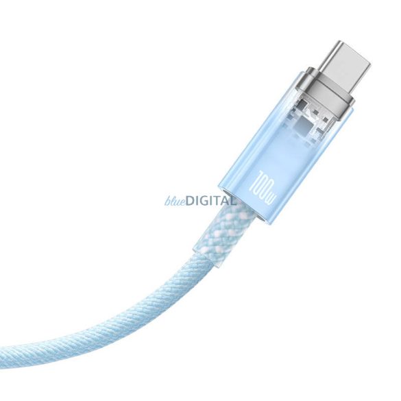 Gyorstöltés USB-C Baseus Flash, 6A,1m (kék)