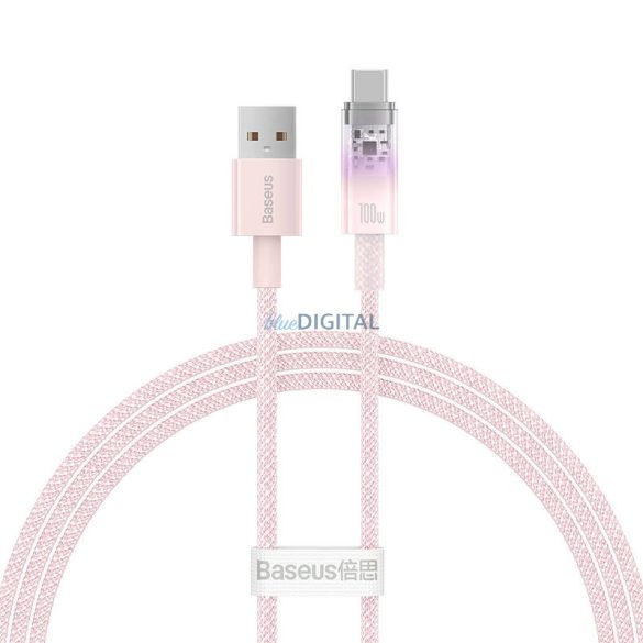 Gyorstöltés USB-C Baseus 6A, 1m (rózsaszín)