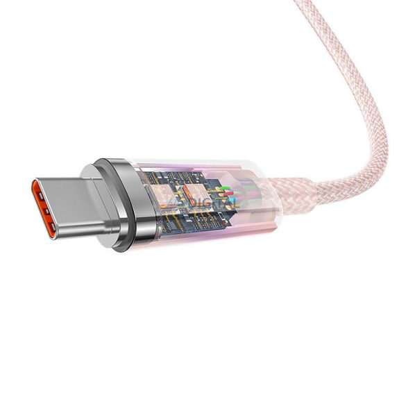 Gyorstöltés USB-C Baseus 6A, 1m (rózsaszín)