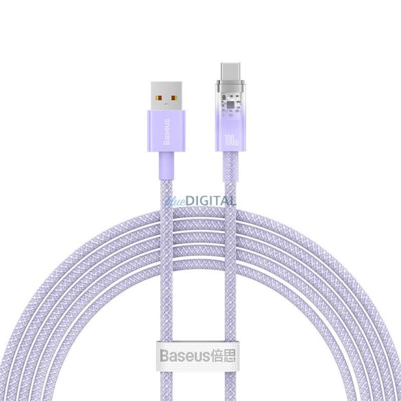 Gyorstöltés USB-C Baseus 6A, 1m (lila)