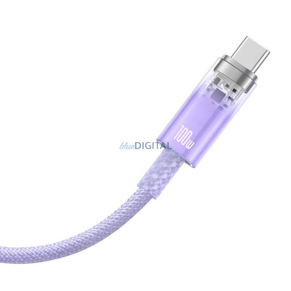 Gyorstöltés USB-C Baseus 6A, 1m (lila)