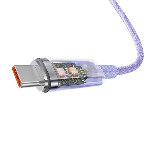 Gyorstöltés USB-C Baseus 6A, 1m (lila)