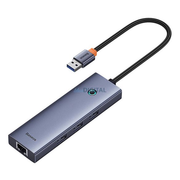 4 az 1-ben Hub Baseus UltraJoy USB-A USB 3.0 + RJ45 (űrszürke)