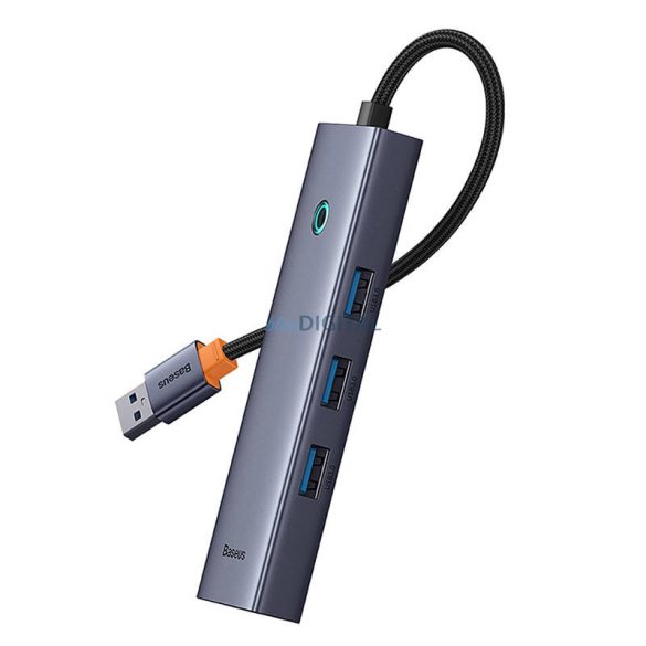 4 az 1-ben Hub Baseus UltraJoy USB-A USB 3.0 + RJ45 (űrszürke)