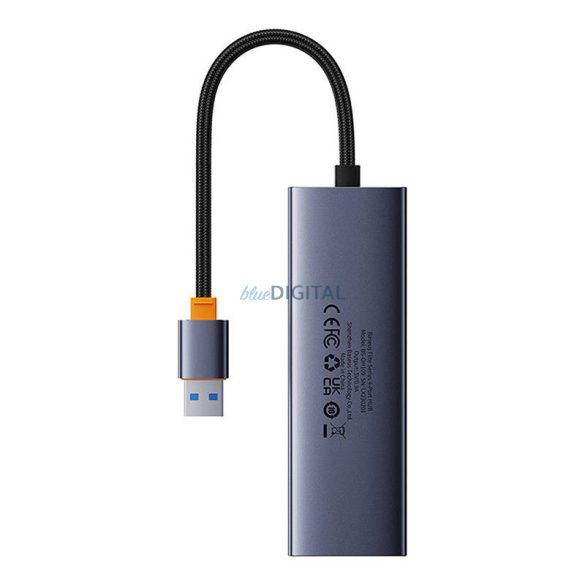 4 az 1-ben Hub Baseus UltraJoy USB-A USB 3.0 + RJ45 (űrszürke)